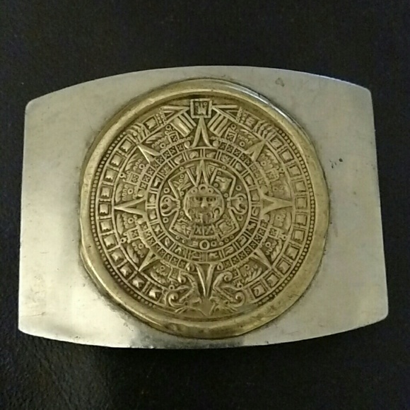 None Accessories - Aztec Calendar Belt Buckle Handmade 2.75 x…